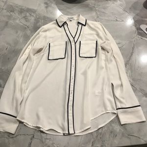 Express White and Black piping Portofino top XS